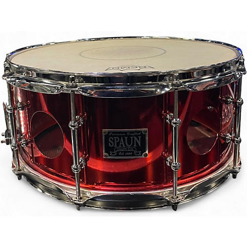 Used Spaun 14in Vented Snare Drum Cranberry Drum Cranberry 33