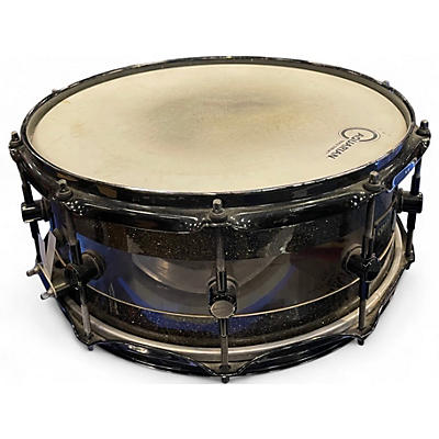 Used Spaun 6.5X14 Hybrid Snare Black Sparkle and Acrylic Drum