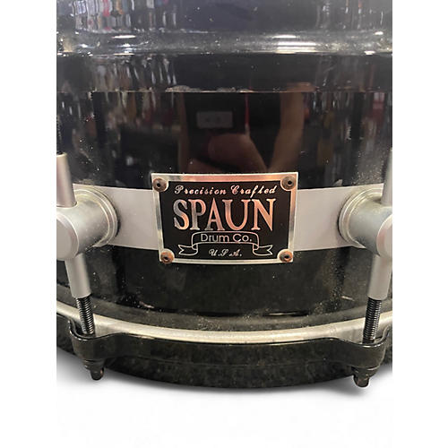 Used Spaun 6.5in black and silver stripe Black with Silver Pinstripes Drum Black with Silver Pinstripes 93