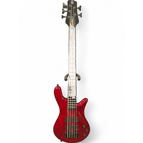 Used Spector Bantam 5  Trans Red Electric Bass Guitar Trans Red