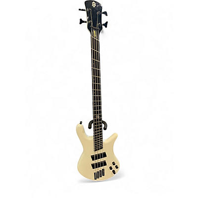 Used Spector  NS Dimension HP 4 4-String Multi-Scale Olympic White Electric Bass Guitar
