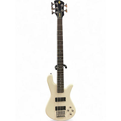 Used Spector Performer 5 White Electric Bass Guitar
