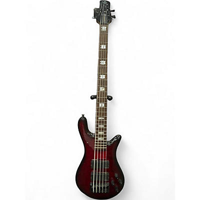 Used Spector ReBop5DLX-FM Black Cherry Electric Bass Guitar