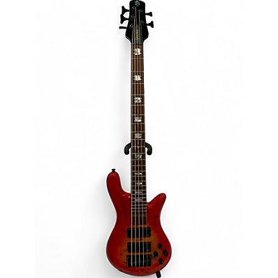 Spector Used Spector euro 5 bolt on burled red burst Electric Bass Guitar