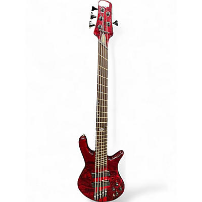 Used Spector ns dimension 5 trans crimson Electric Bass Guitar