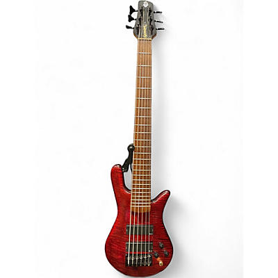 Used Spector nsjh6 Trans Red Electric Bass Guitar