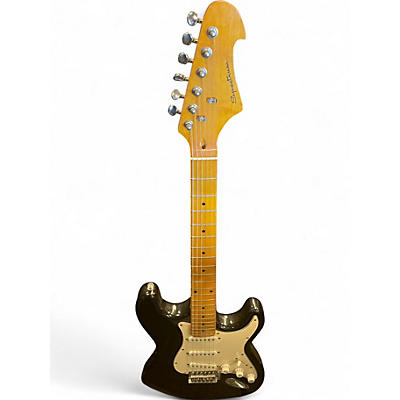 Used Spectrum Double Cut Black and White Solid Body Electric Guitar