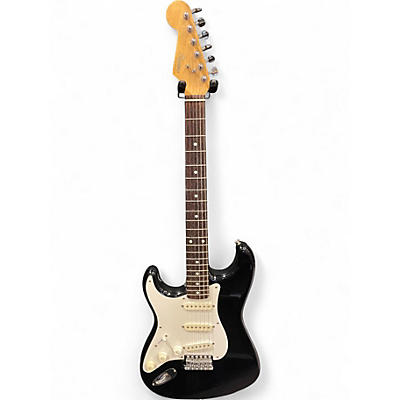 Used Squier 1986 Korean Stratocaster Left Handed Black Solid Body Electric Guitar