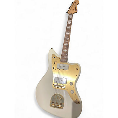 Used Squier 40TH ANNIVERSARY JAZZMASTER GOLD EDITION OLYMPIC WHITE Solid Body Electric Guitar