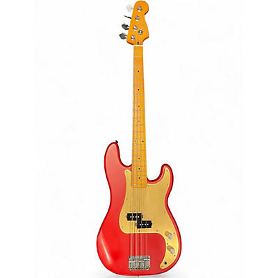 Used Squier 40TH Annniversary Precision Bass Red Electric Bass Guitar