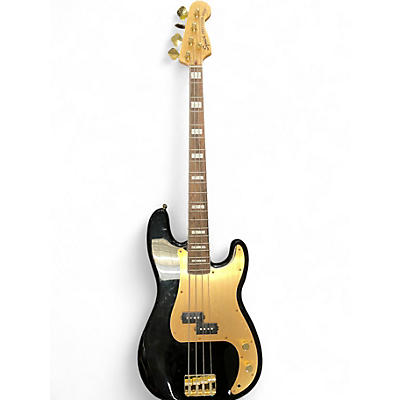 Used Squier 40th ANNIVERSARY PRECISION BASS  Black and Gold Electric Bass Guitar