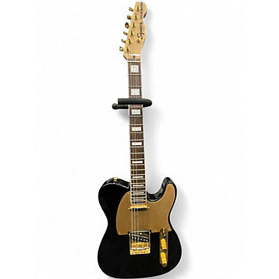 Used Squier 40th Anniversary Gold Edition Telecaster Black and Gold Solid Body Electric Guitar
