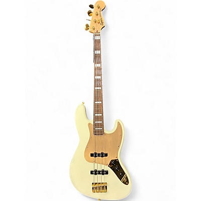 Used Squier 40th Anniversary Jazz Bass Olympic White Electric Bass Guitar