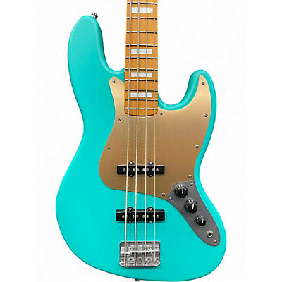 Used Squier 40th Anniversary Jazz Vintage Edition Satin Seafoam Green Electric Bass Guitar