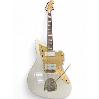 Squier Used Squier 40th Anniversary Jazzmaster Gold Edition Olympic White Solid Body Electric Guitar