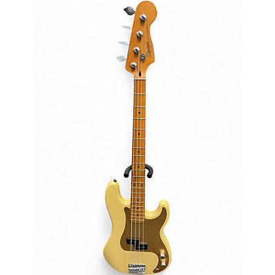 Used Squier 40th Anniversary Precision Bass Gold Electric Bass Guitar