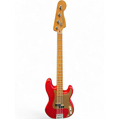 Used Squier 40th Anniversary Precision Bass Satin Dakota Red Electric Bass Guitar