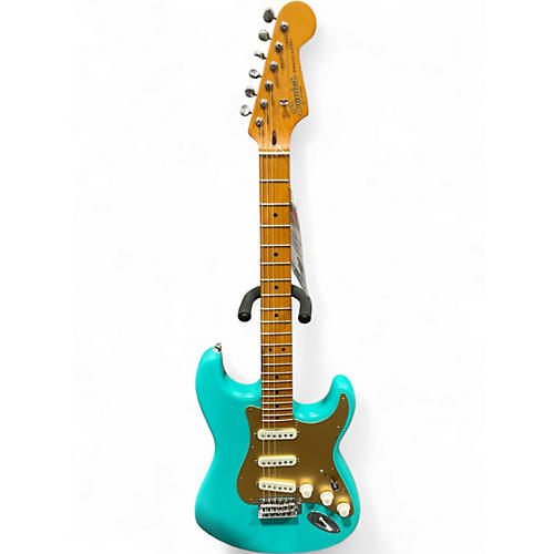 Used Squier 40th Anniversary Stratocaster Teal Solid Body Electric Guitar Teal