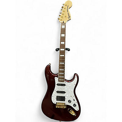 Used Squier 40th Anniversary Stratocaster with EMG pickups Ruby Solid Body Electric Guitar