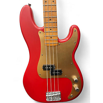 Used Squier 40th Anniversary Vintage Edition Precision Dakota Red Electric Bass Guitar