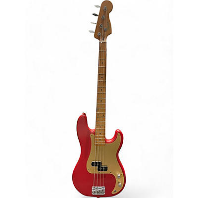 Squier Used Squier 40th anniversary p bass Amigo Red Electric Bass Guitar