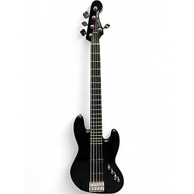 Used Squier 5 string Jazz Bass Black Electric Bass Guitar