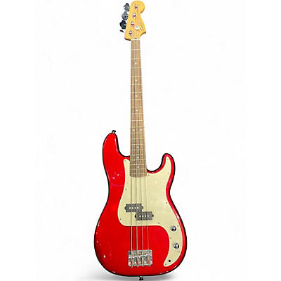 Used Squier AFFINITY P BASS RED Electric Bass Guitar