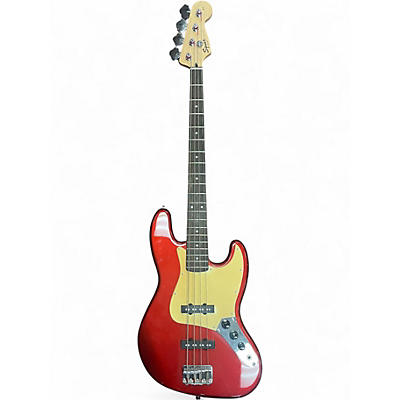 Used Squier Affinity Jazz Bass Candy Apple Red Metallic Electric Bass Guitar
