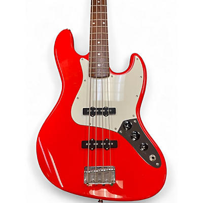 Used Squier Affinity Jazz Bass Red Electric Bass Guitar