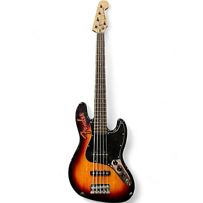 Squier Used Squier Affinity Jazz Bass V 5 String 3 Color Sunburst Electric Bass Guitar