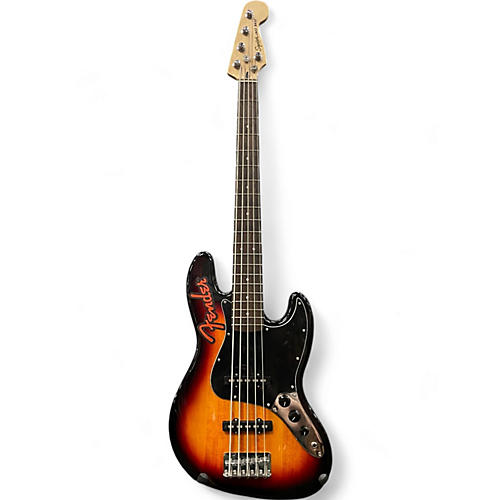 Squier Used Squier Affinity Jazz Bass V 5 String 3 Color Sunburst Electric Bass Guitar 3 Color Sunburst