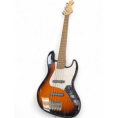 Used Squier Affinity Jazz Bass V 5 String Tobacco Sunburst Electric Bass Guitar