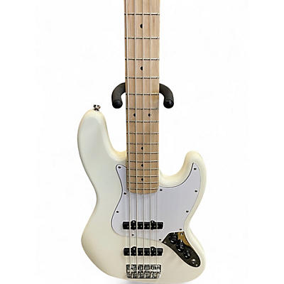 Used Squier Affinity Jazz Bass V 5 String WHITE Electric Bass Guitar