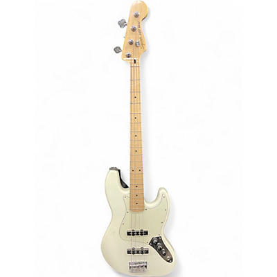 Used Squier Affinity Jazz Bass White Electric Bass Guitar