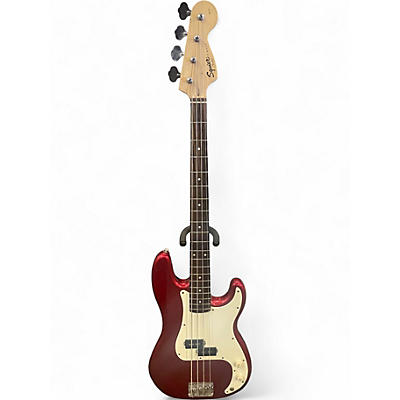 Used Squier Affinity Precision Bass Candy Apple Red Electric Bass Guitar