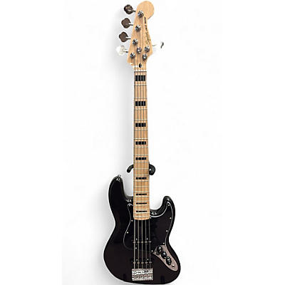 Used Squier Affinity Series Active Jazz Bass V Black Metallic Electric Bass Guitar