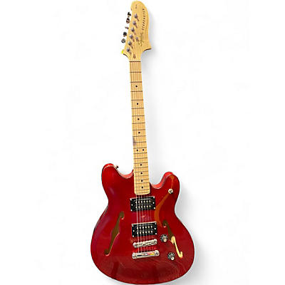 Used Squier Affinity Series Starcaster Candy Apple Red Metallic Hollow Body Electric Guitar