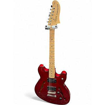 Used Squier Affinity Series Starcaster Hollow Candy Apple Red Hollow Body Electric Guitar
