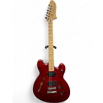 Used Squier Affinity Series Starcaster Hollow Candy Apple Red Hollow Body Electric Guitar