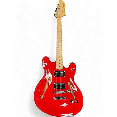 Used Squier Affinity Series Starcaster Hollow Candy Apple Red Metallic Hollow Body Electric Guitar