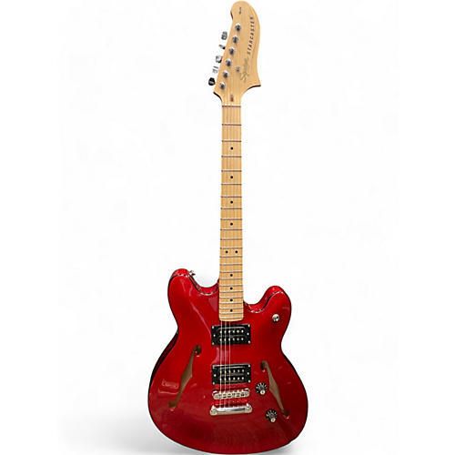 Used Squier Affinity Series Starcaster Hollow Red Hollow Body Electric Guitar Red