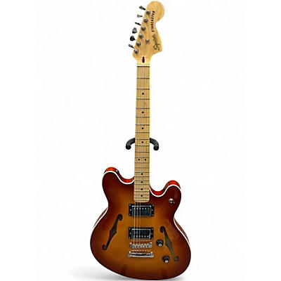Used Squier Affinity Series Starcaster Sienna Sunburst Hollow Body Electric Guitar