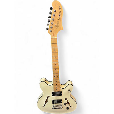 Used Squier Affinity Series Starcaster White Hollow Body Electric Guitar