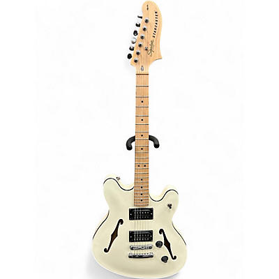 Used Squier Affinity Series Starcaster White Hollow Body Electric Guitar