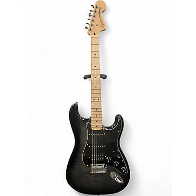 Used Squier Affinity Series Stratocaster FMT HSS Trans Black Solid Body Electric Guitar