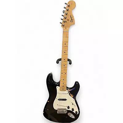 Used Squier Affinity Stratocaster Black and White Solid Body Electric Guitar