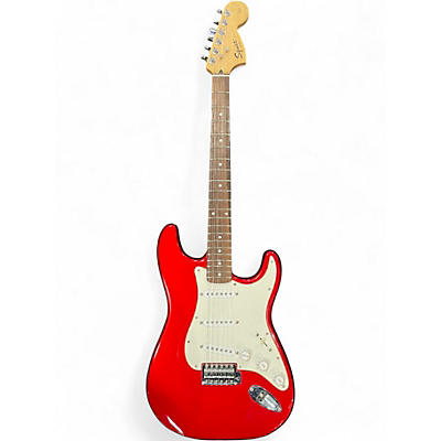 Used Squier Affinity Stratocaster Candy Apple Red Solid Body Electric Guitar