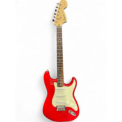 Used Squier Affinity Stratocaster Fiesta Red Solid Body Electric Guitar