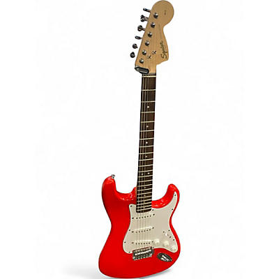 Used Squier Affinity Stratocaster Race Red Solid Body Electric Guitar