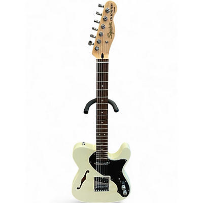 Used Squier Affinity Telecaster Thinline Olympic White Hollow Body Electric Guitar